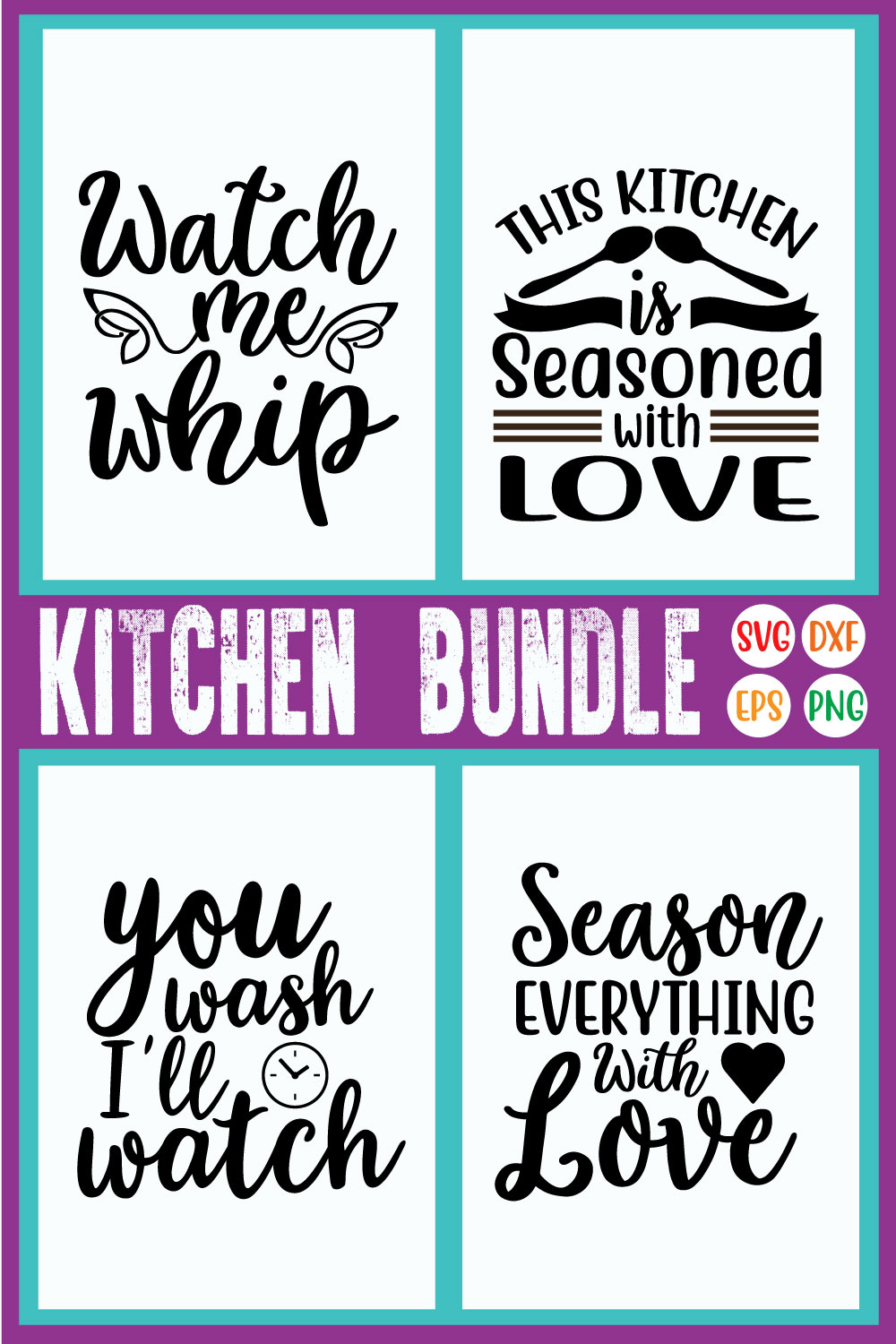 Kitchen Typography Designs Vol5 pinterest preview image.