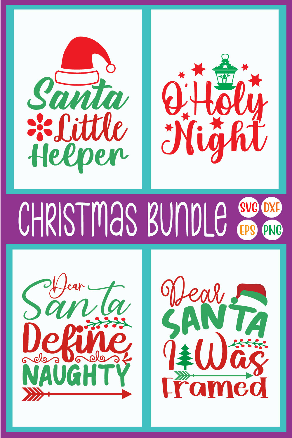 Christmas T-shirt Design Bundle Vol46 pinterest preview image.