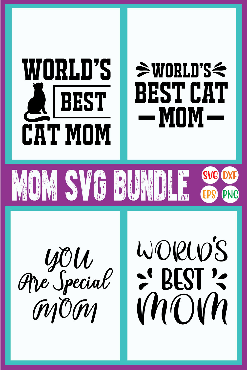 Mom Svg T-shirt Design Bundle Vol53 pinterest preview image.