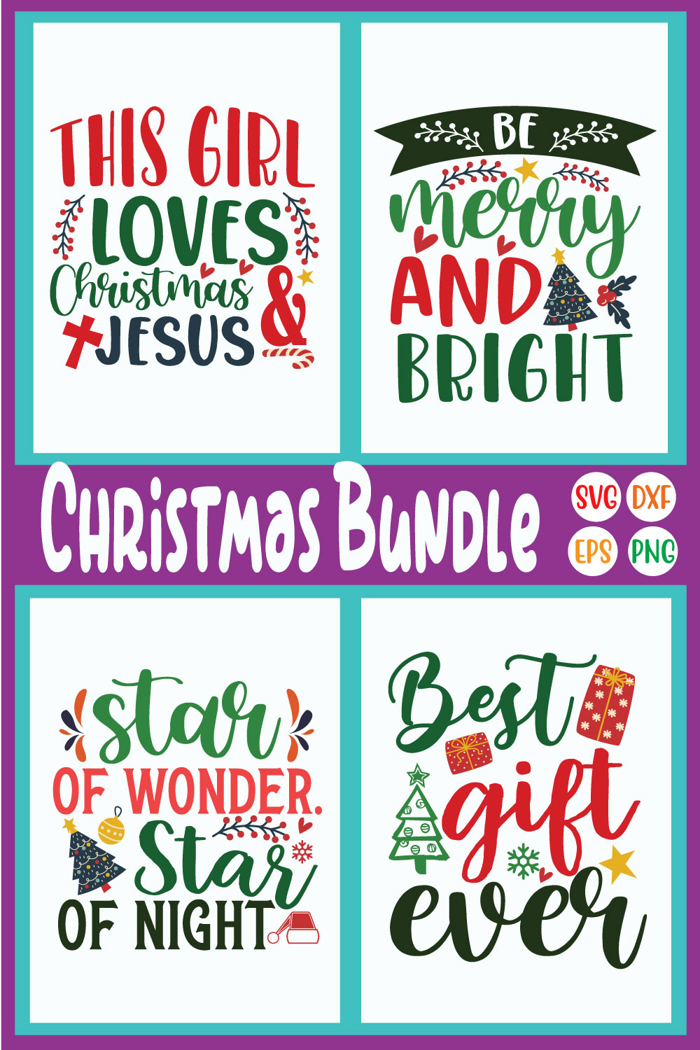 Ugly Christmas Svg Quotes Bundle Vol48 pinterest preview image.