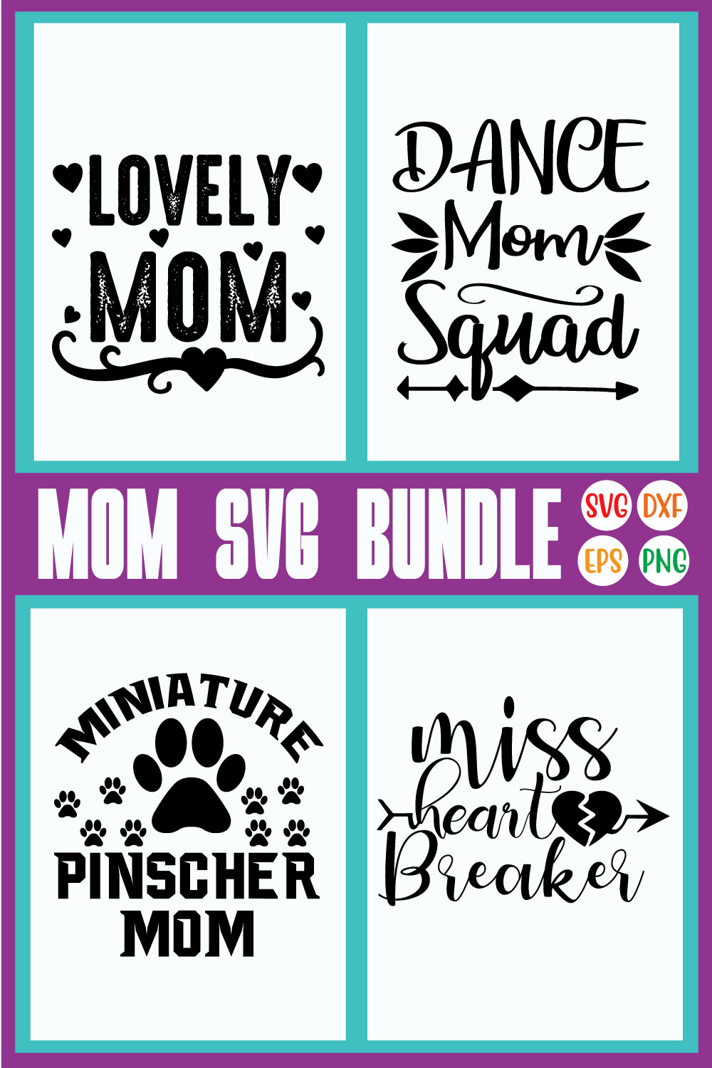 Mom Typography Designs Vol33 pinterest preview image.