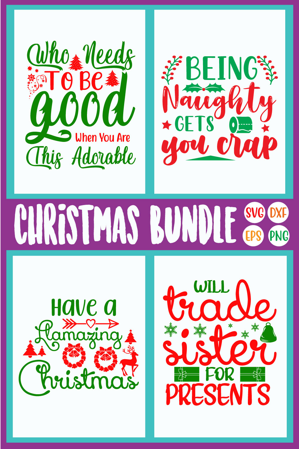 Christmas Typography T-shirt Design Vol43 pinterest preview image.