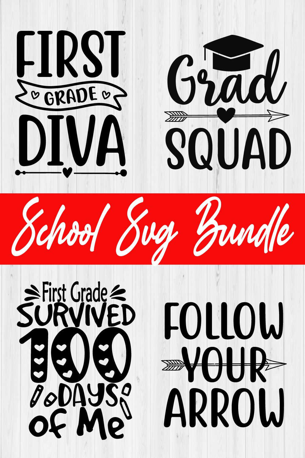 School Svg Design Bundle Vol4 pinterest preview image.