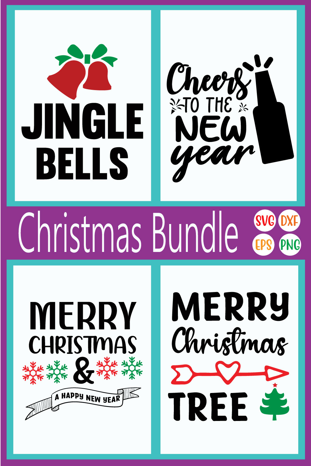 Merry Christmas Bundle Vol9 pinterest preview image.