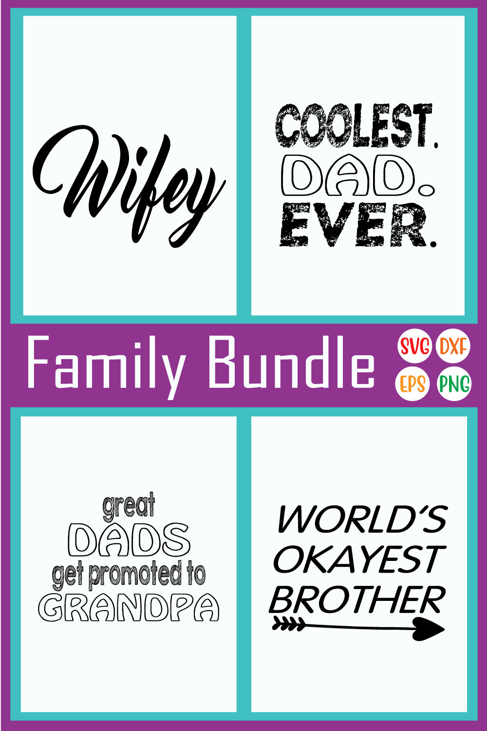 Family Svg Designs Bundle Vol12 pinterest preview image.