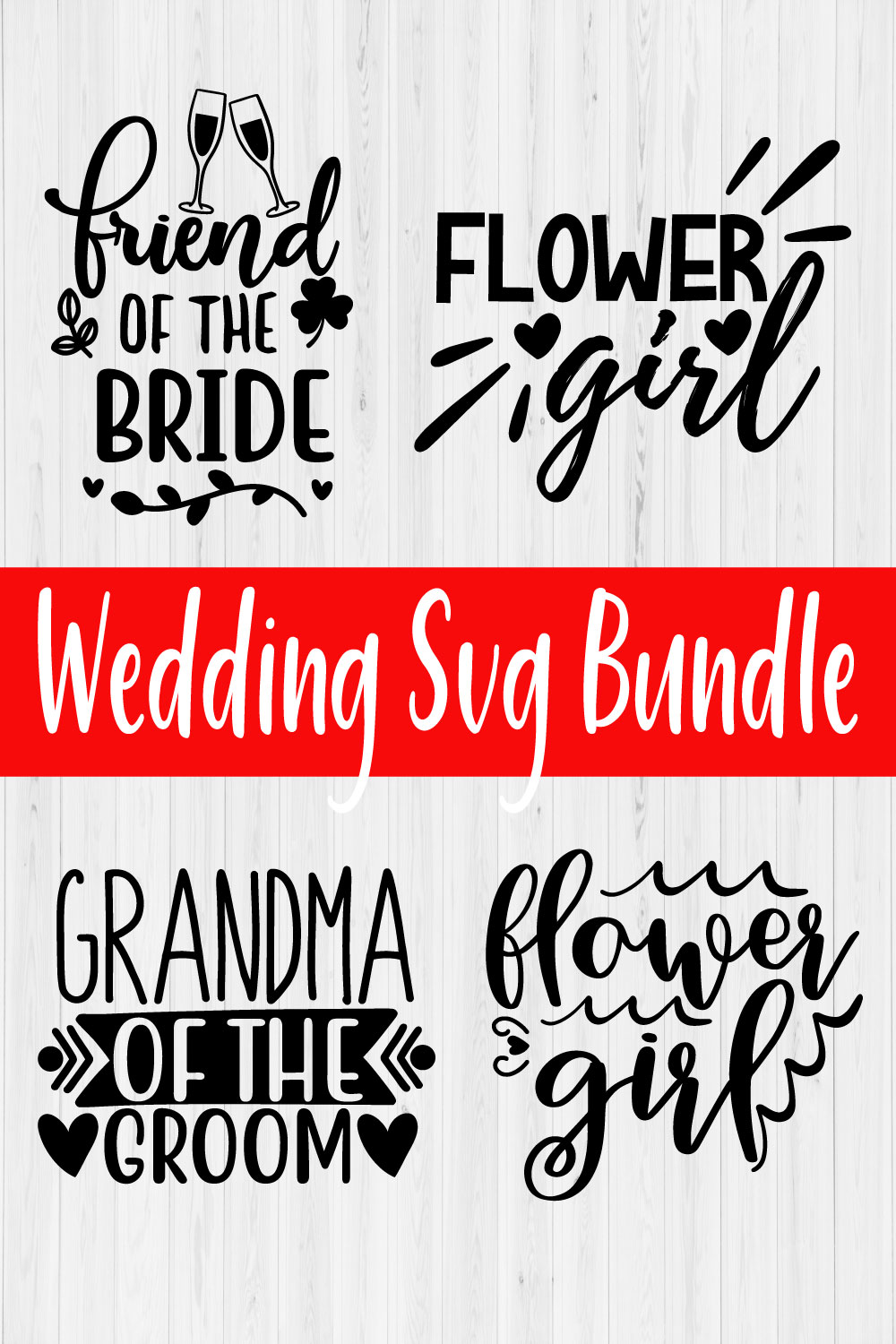 Wedding Typography Design Bundle Vol6 pinterest preview image.