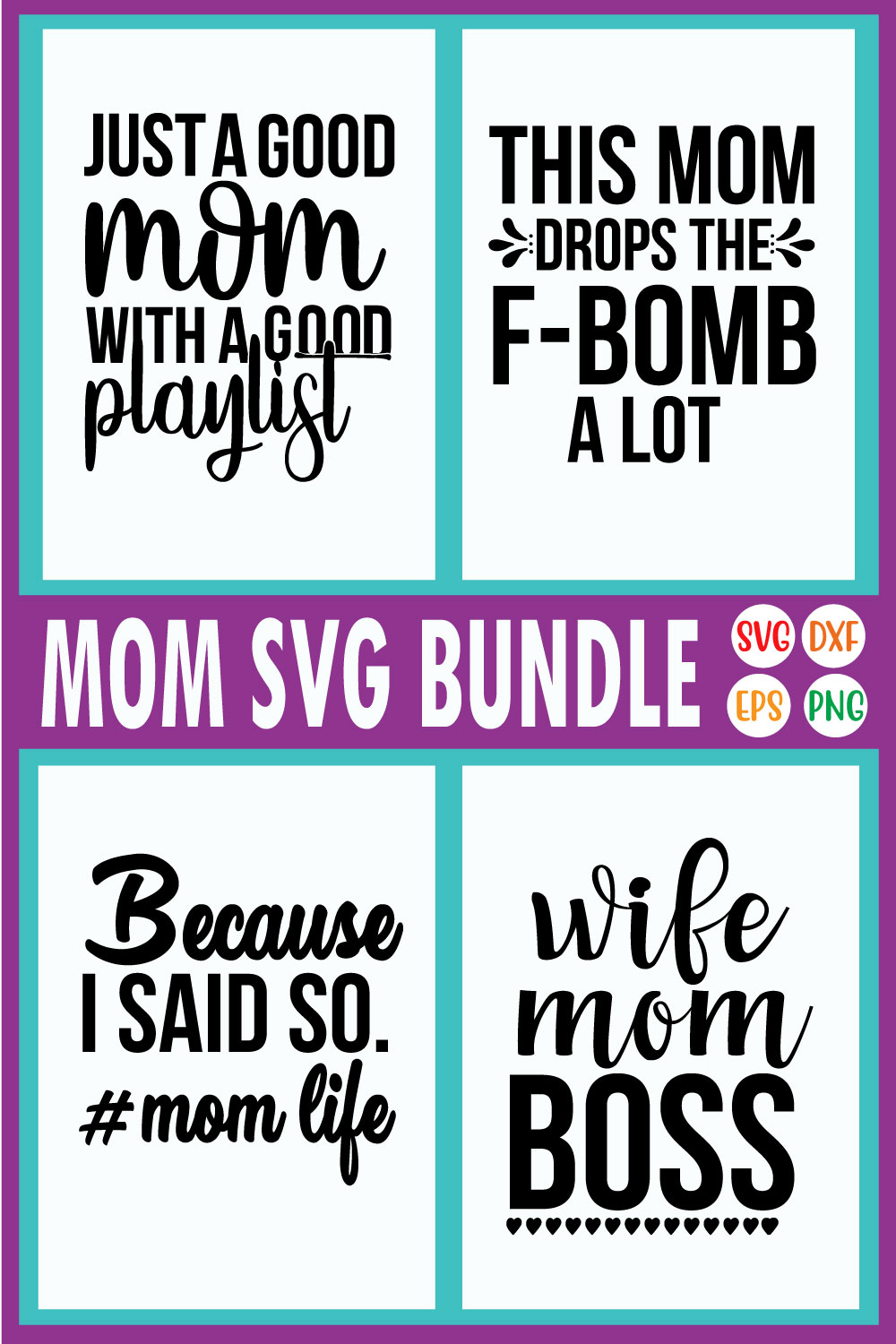 Mom T-shirt Designs Bundle Vol43 pinterest preview image.