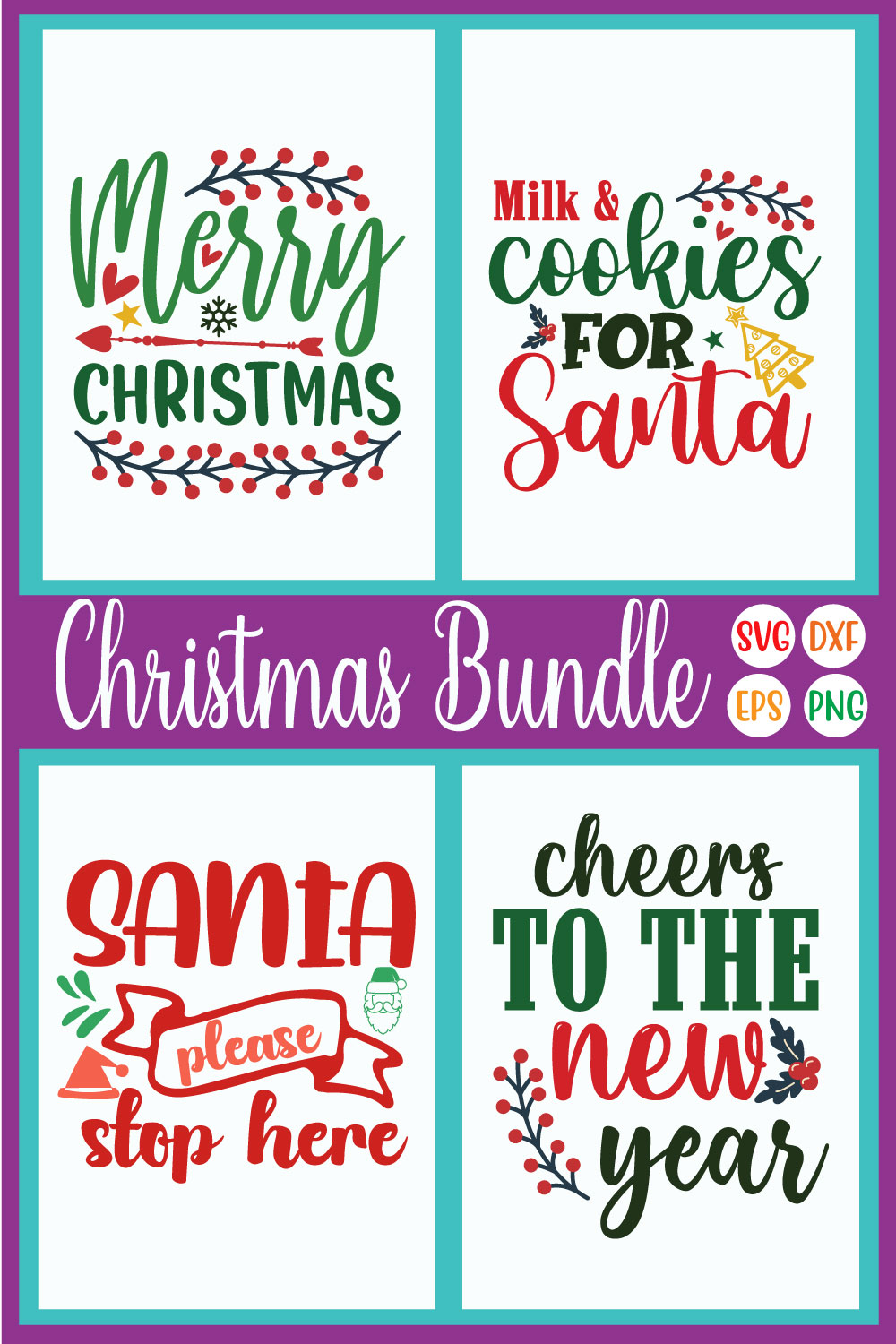 Ugly Christmas Svg Typography Design Vol50 pinterest preview image.