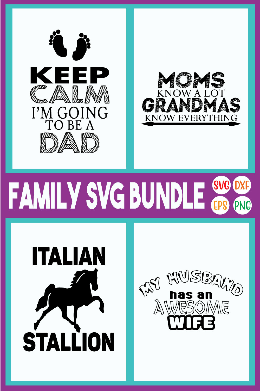 Family Svg T-shirt Designs Vol14 pinterest preview image.