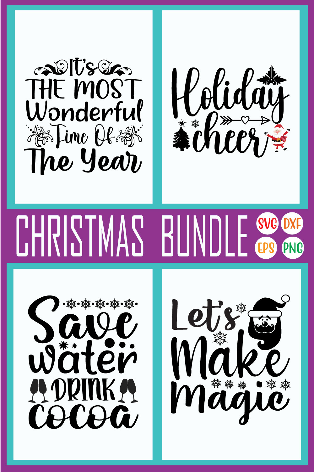 Christmas T-shirt Design Bundle Vol80 pinterest preview image.