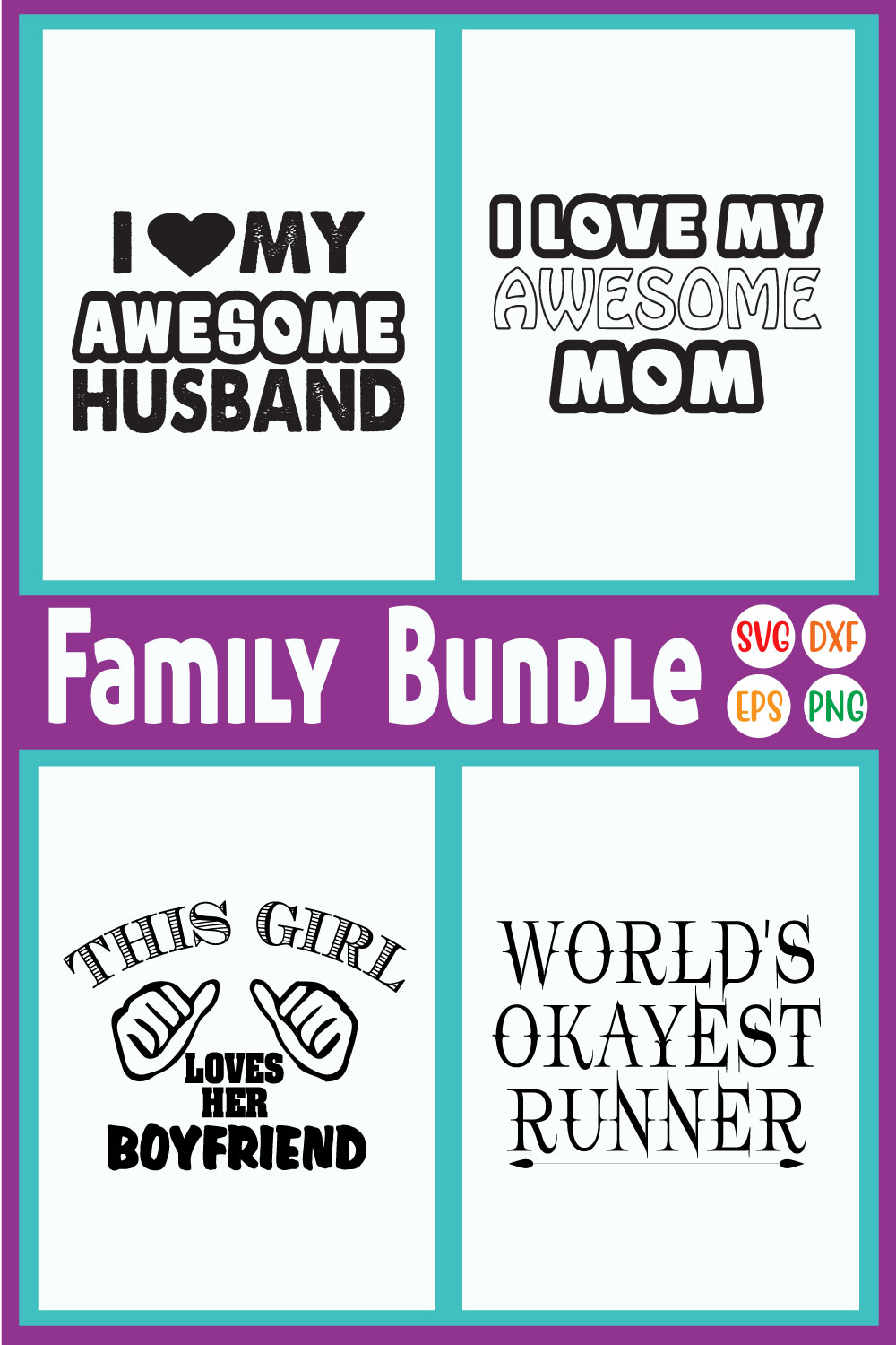 Family Quote Svg Designs Bundle Vol18 pinterest preview image.