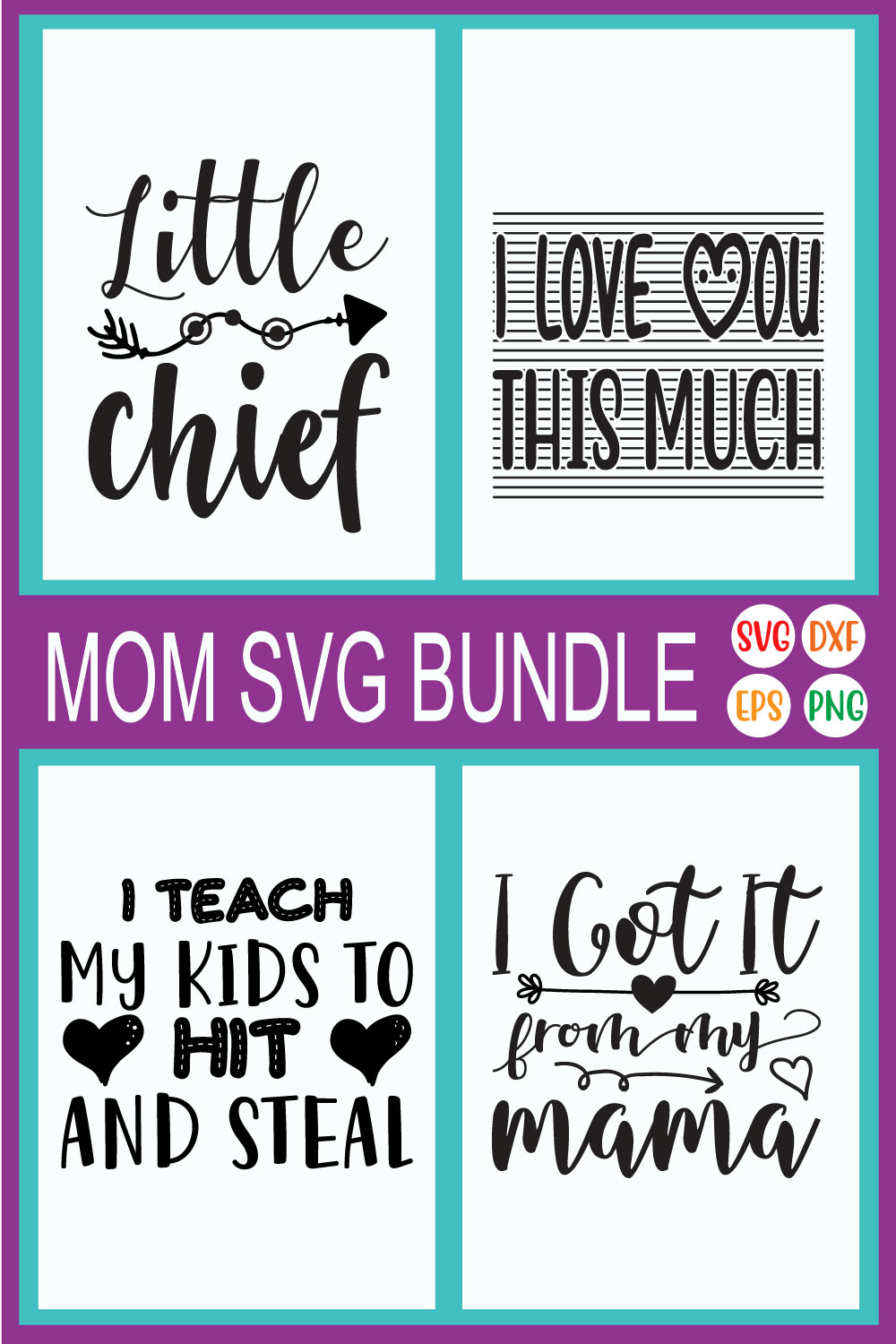 Mom Svg Designs Vol49 pinterest preview image.