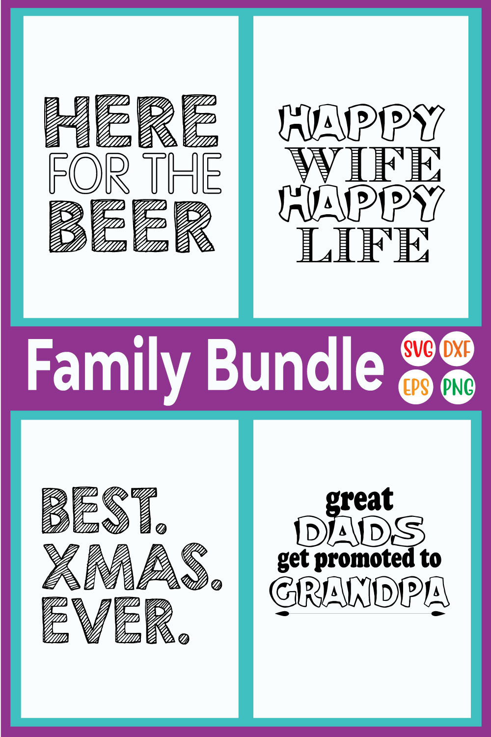 Funny Family Quote T-shirt Designs Vol9 pinterest preview image.