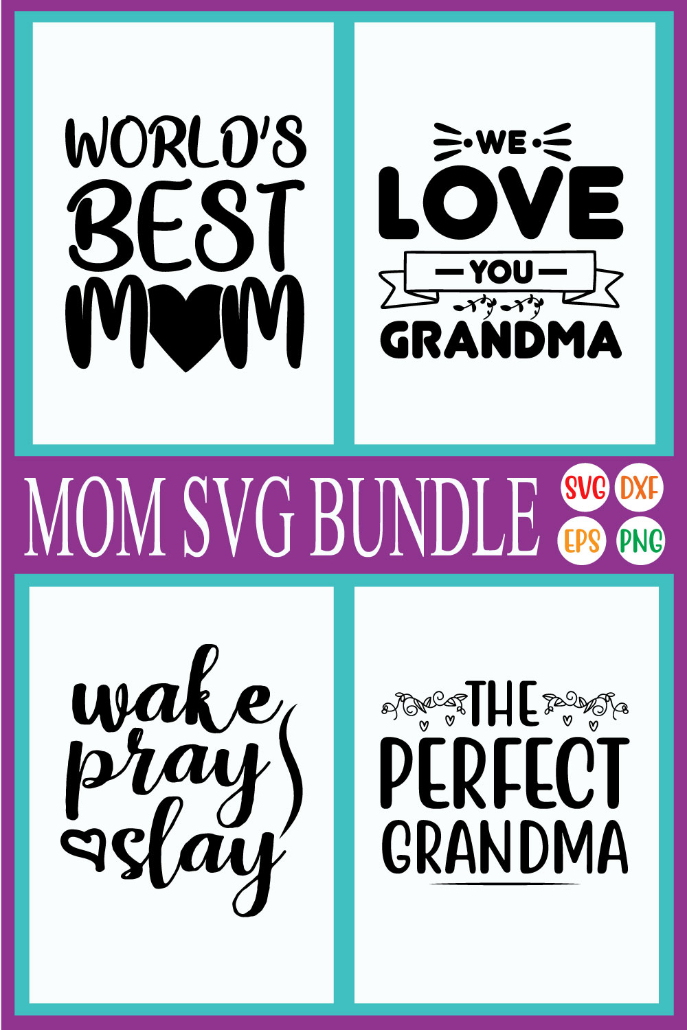 Mom Svg Quote Designs Vol36 pinterest preview image.