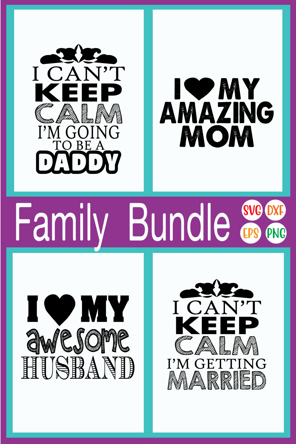 Family Svg T-shirt Design Bundle Vol27 pinterest preview image.