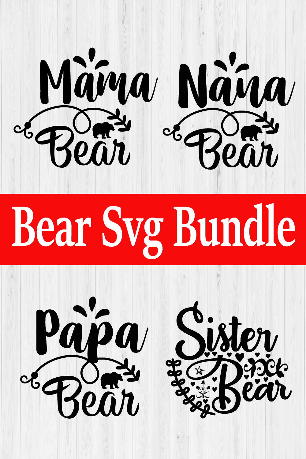 Bear Svg Design Bundle Vol2 pinterest preview image.