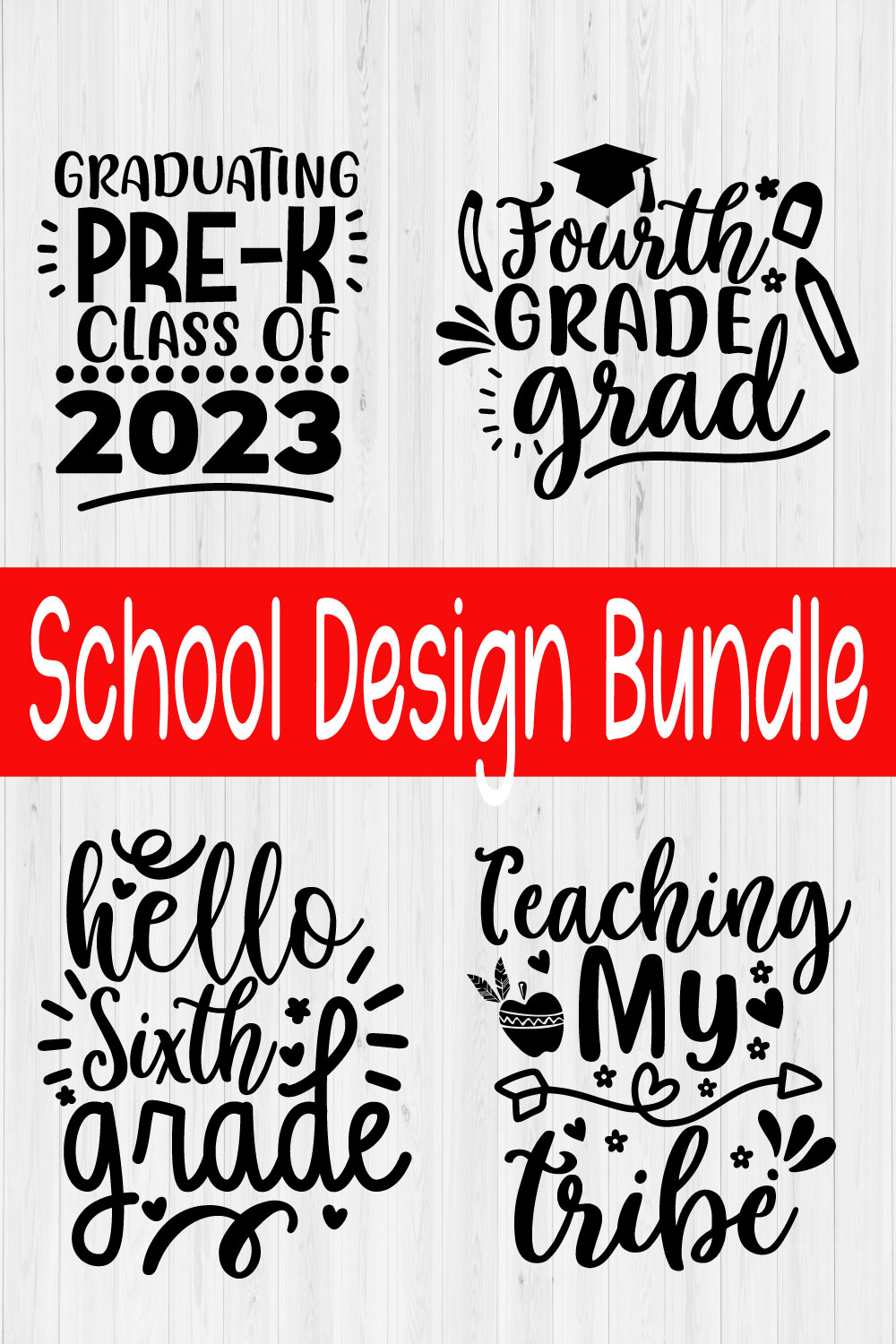 Funny School T-shirt Designs Vol21 pinterest preview image.