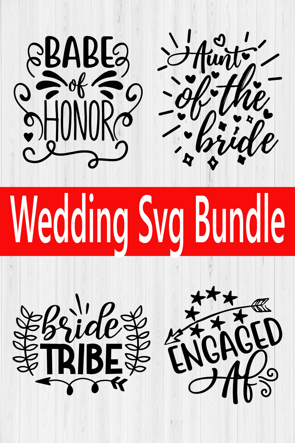 Wedding Svg Bundle Vol1 pinterest preview image.