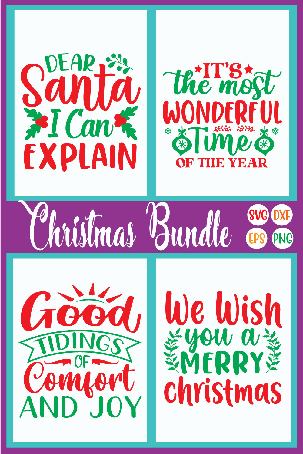 Funny Christmas T-shirt Design Vol25 pinterest preview image.