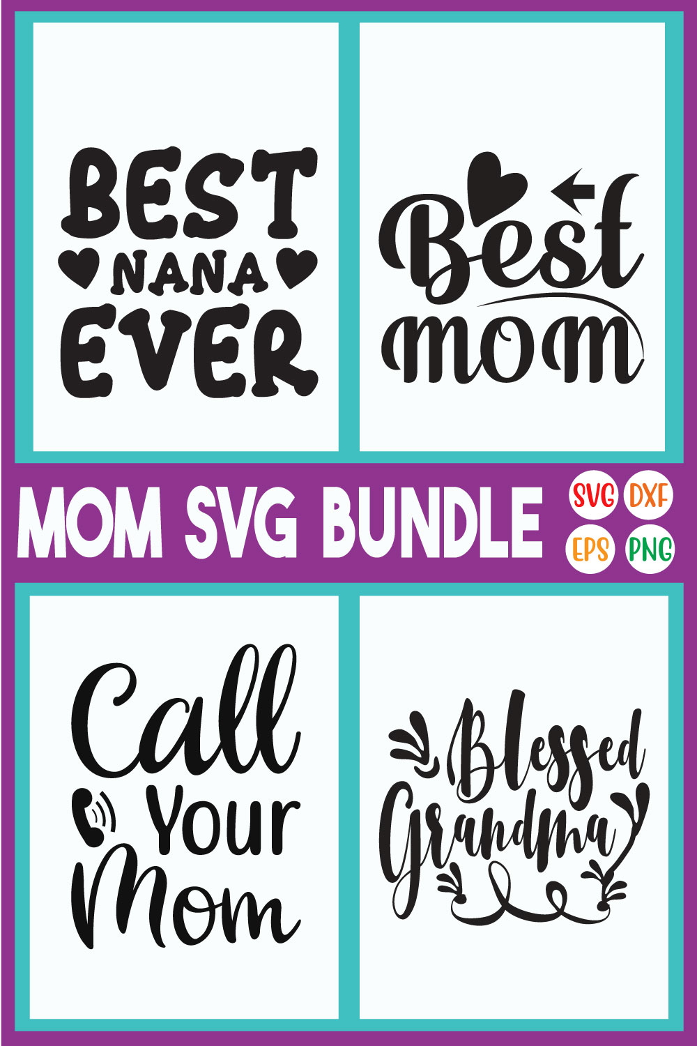 Mom Quote T-shirt Designs Vol31 pinterest preview image.