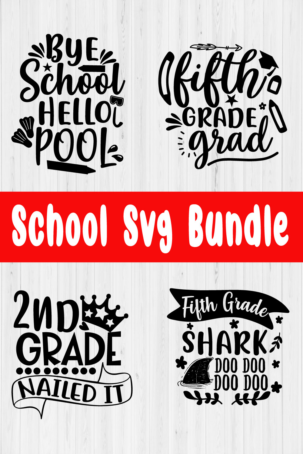 School Svg Designs Bundle Vol18 pinterest preview image.