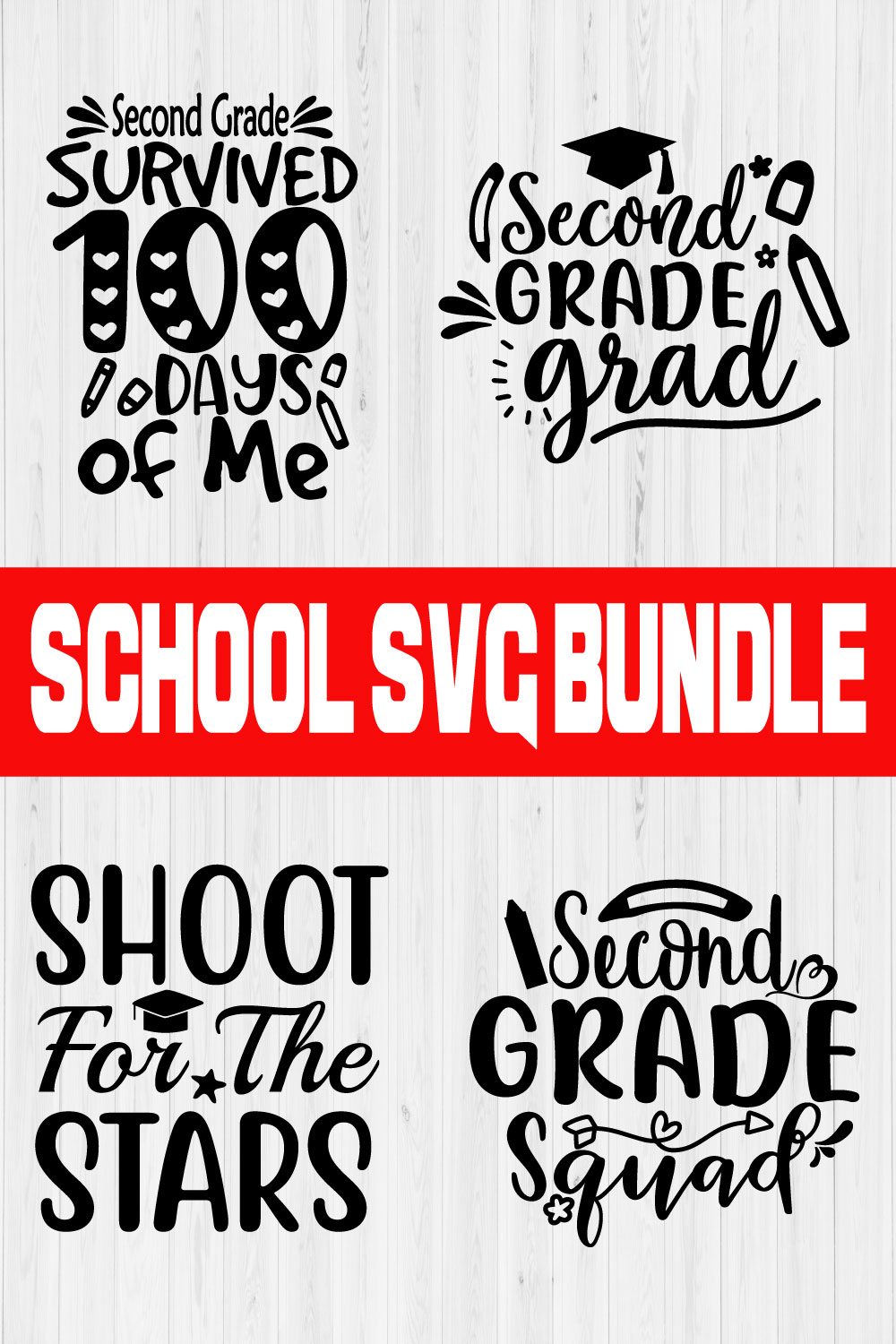 School Typography Designs Bundle Vol15 pinterest preview image.