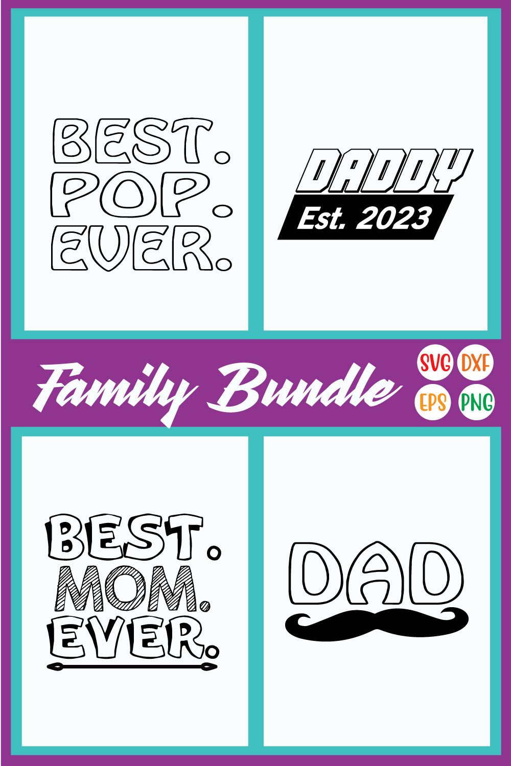 Family Quotes Svg Designs Vol13 pinterest preview image.