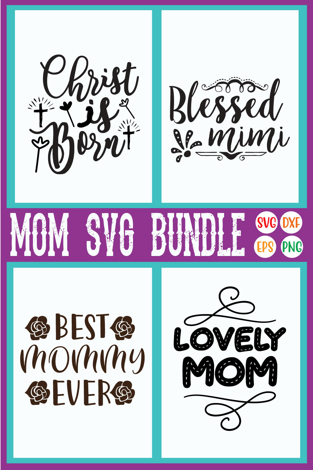 Mom Svg Design Bundle Vol32 pinterest preview image.