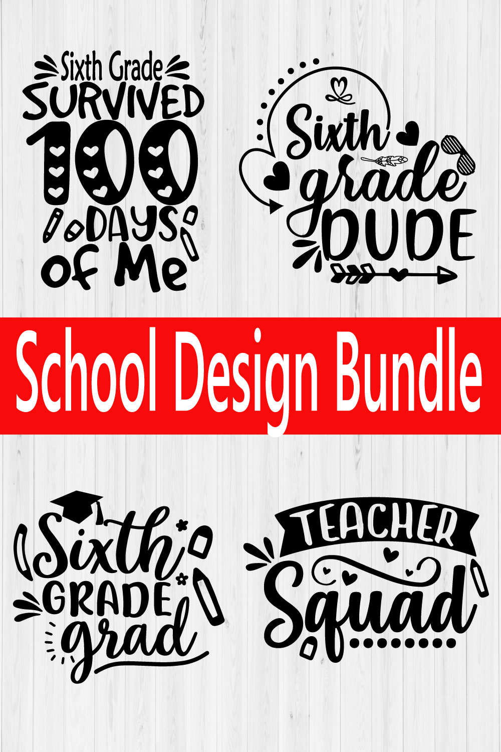 School Designs Bundle Vol19 pinterest preview image.