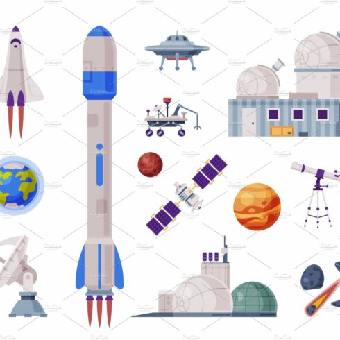 Space Objects Set, Rocket, Shuttle cover image.