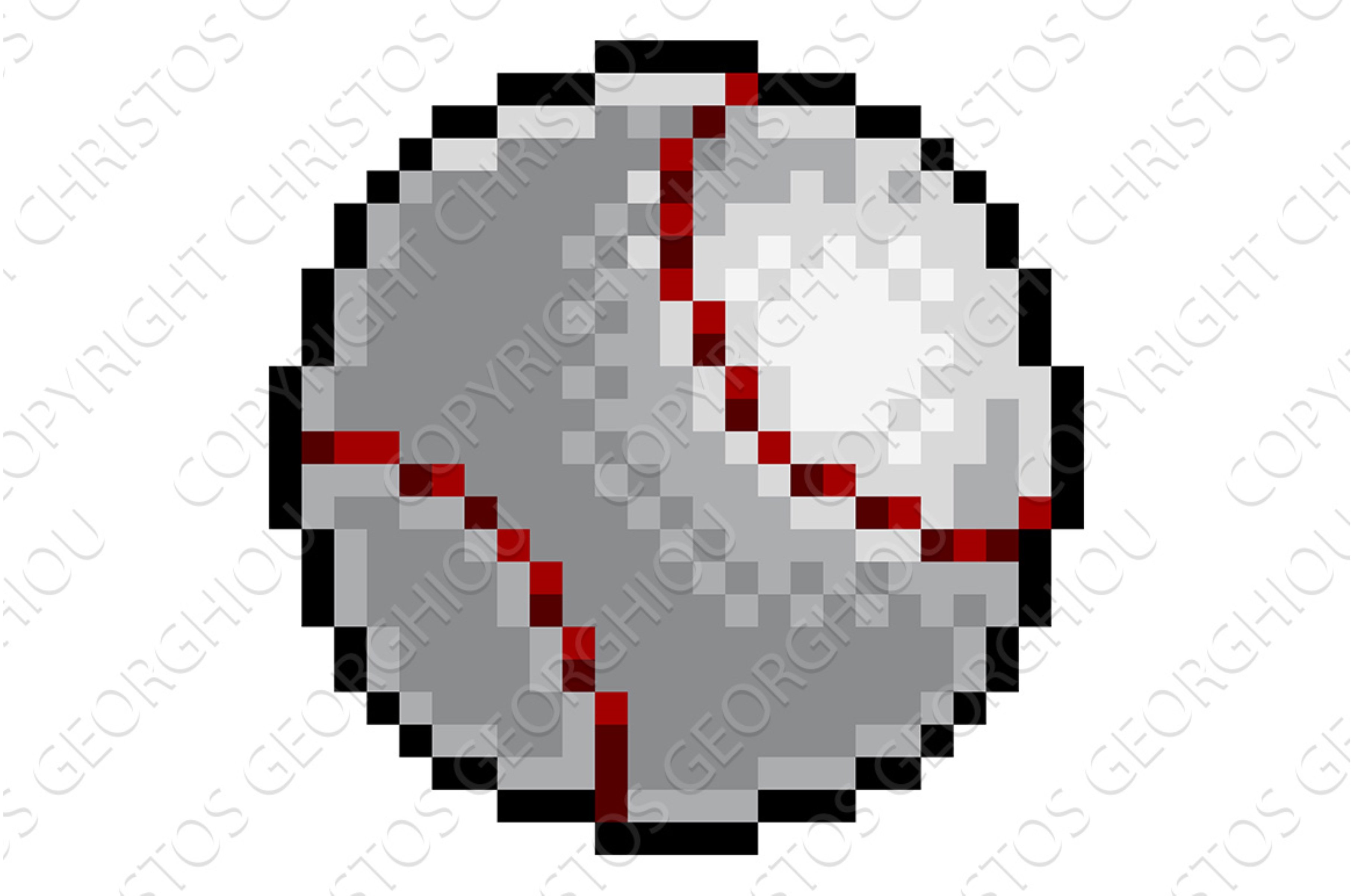 Baseball Ball Pixel Art Eight Bit cover image.