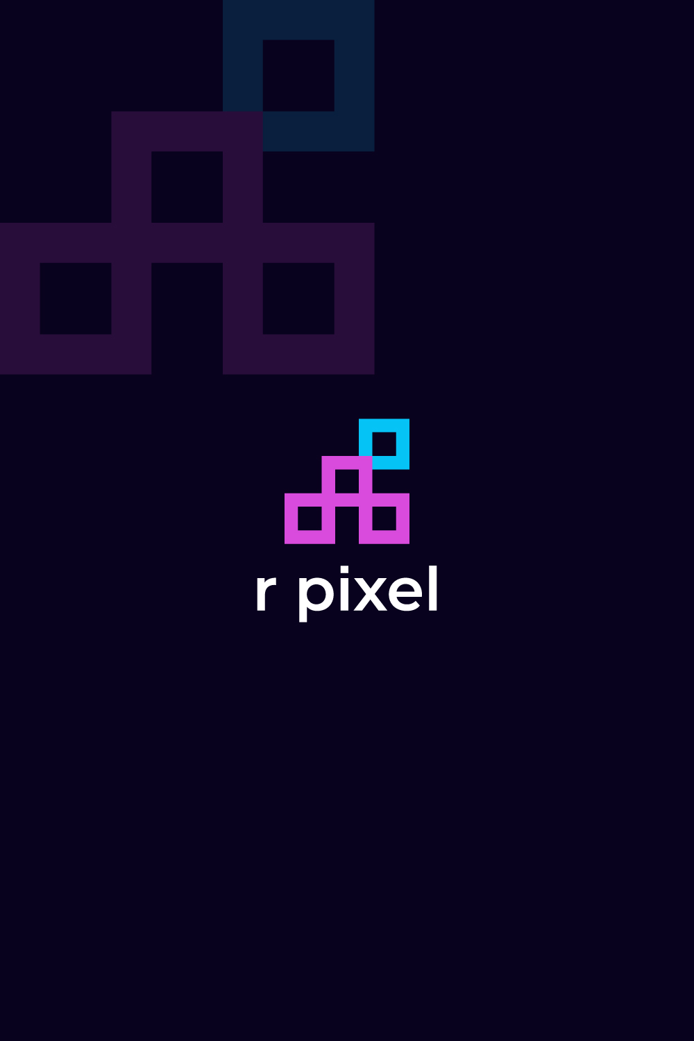 Modern Creative R Pixel Logo Design pinterest preview image.