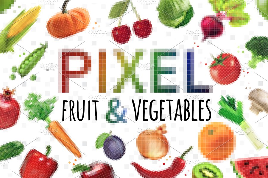 Pixel Fruit & Vegetables cover image.