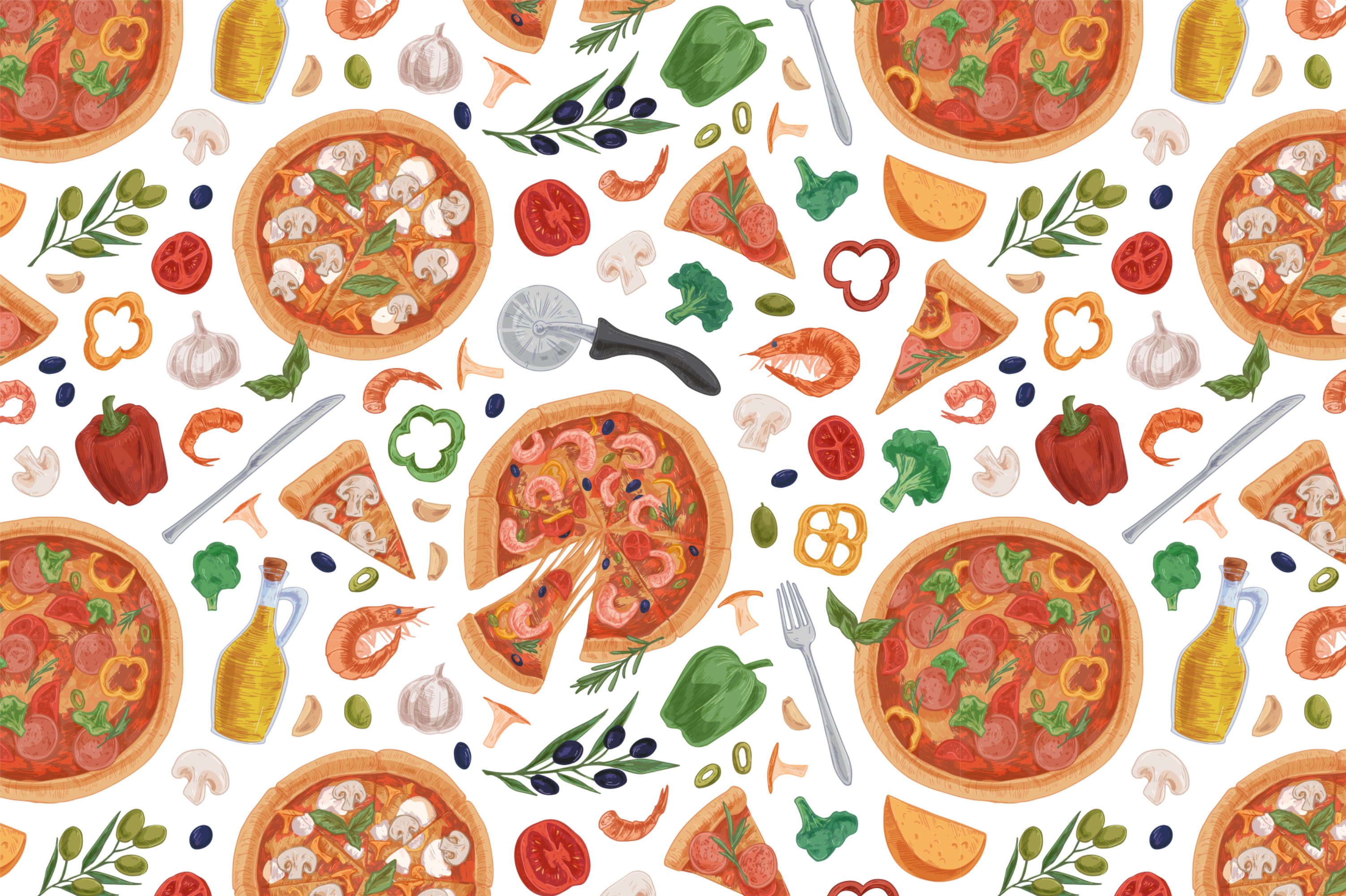 pizza and pizza ingridients patterns 2 320