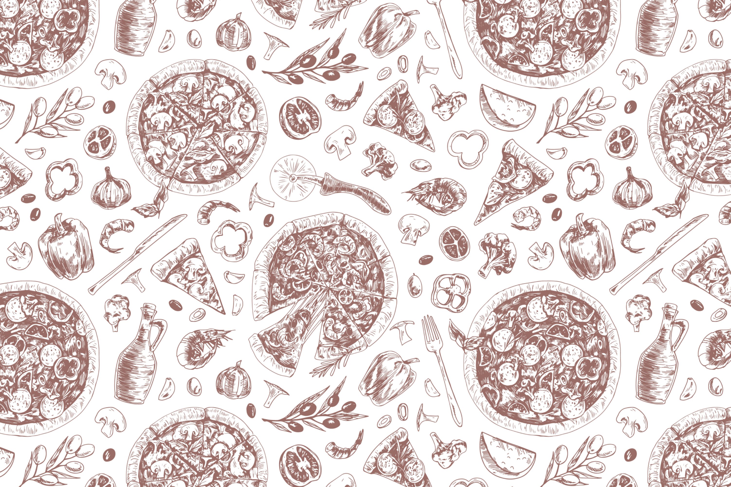 pizza and pizza ingridients patterns 3 133