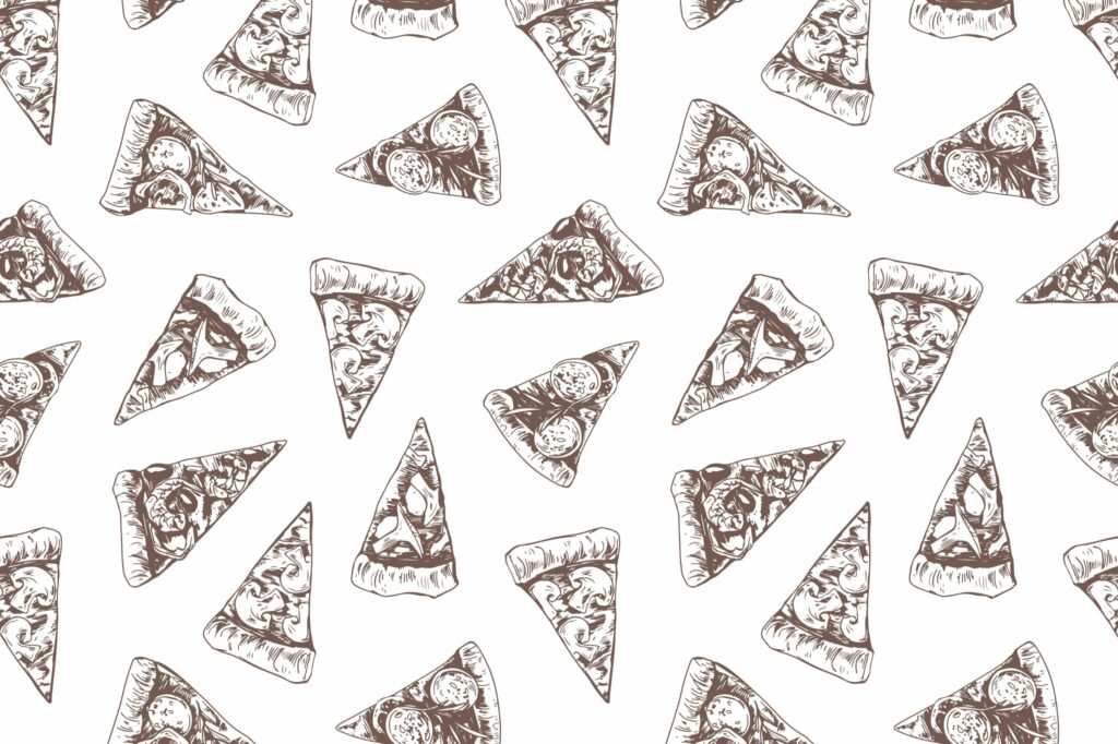 Pizza Pattern Realistic Pizza seamless patterns set – MasterBundles
