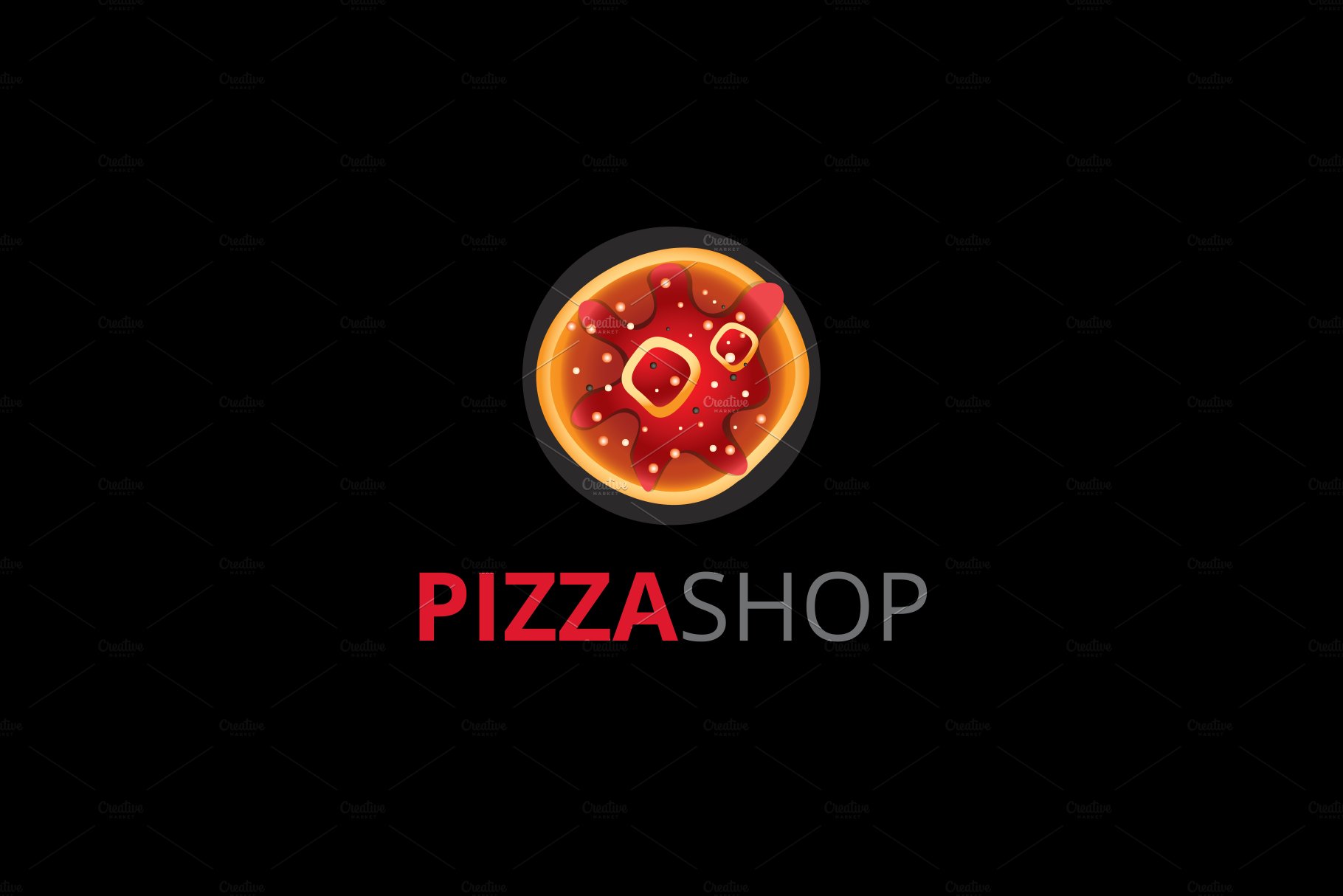 Pizza shop Logo preview image.
