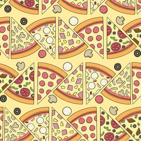 Pizza Pattern with ingredients cover image.