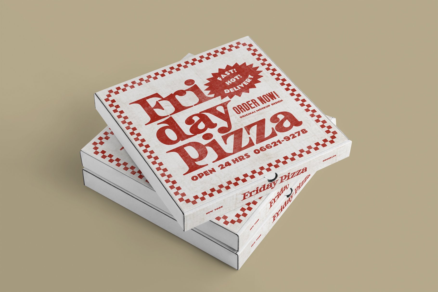Open Pizza Box Mockup Stock Template