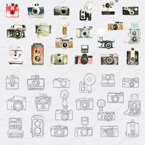 Vintage Photographer Watercolor Pack cover image.