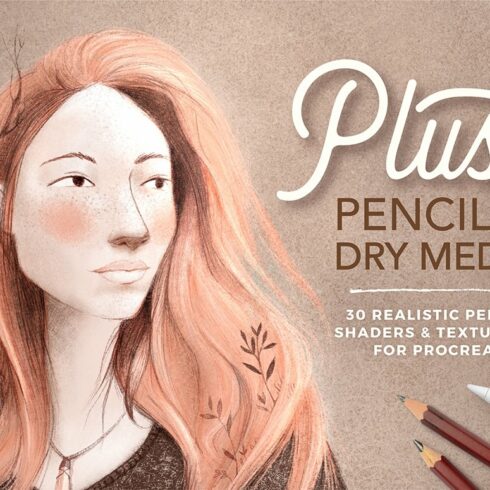 Pencil & Dry Media Procreate brushes cover image.