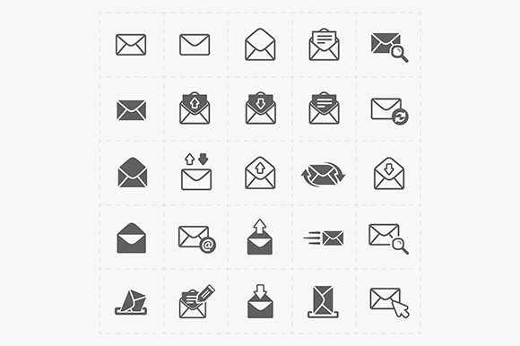 Email and envelope icons cover image.