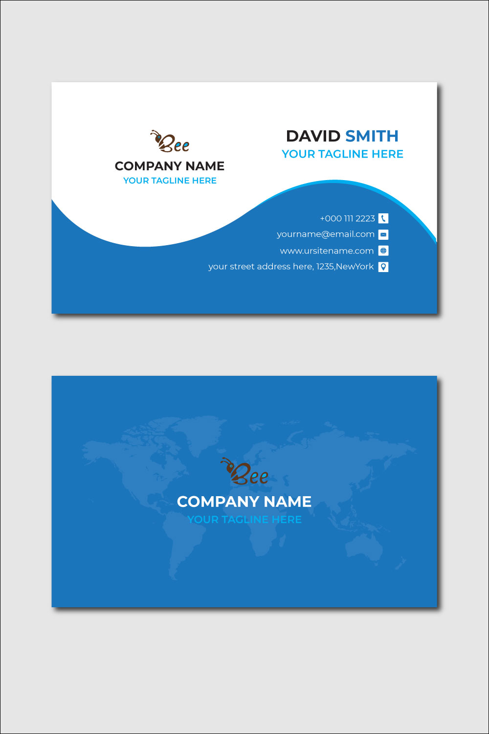 Minimal and Modern Business Card Template pinterest preview image.