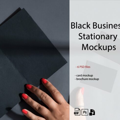 Black Business Stationary Mockups cover image.