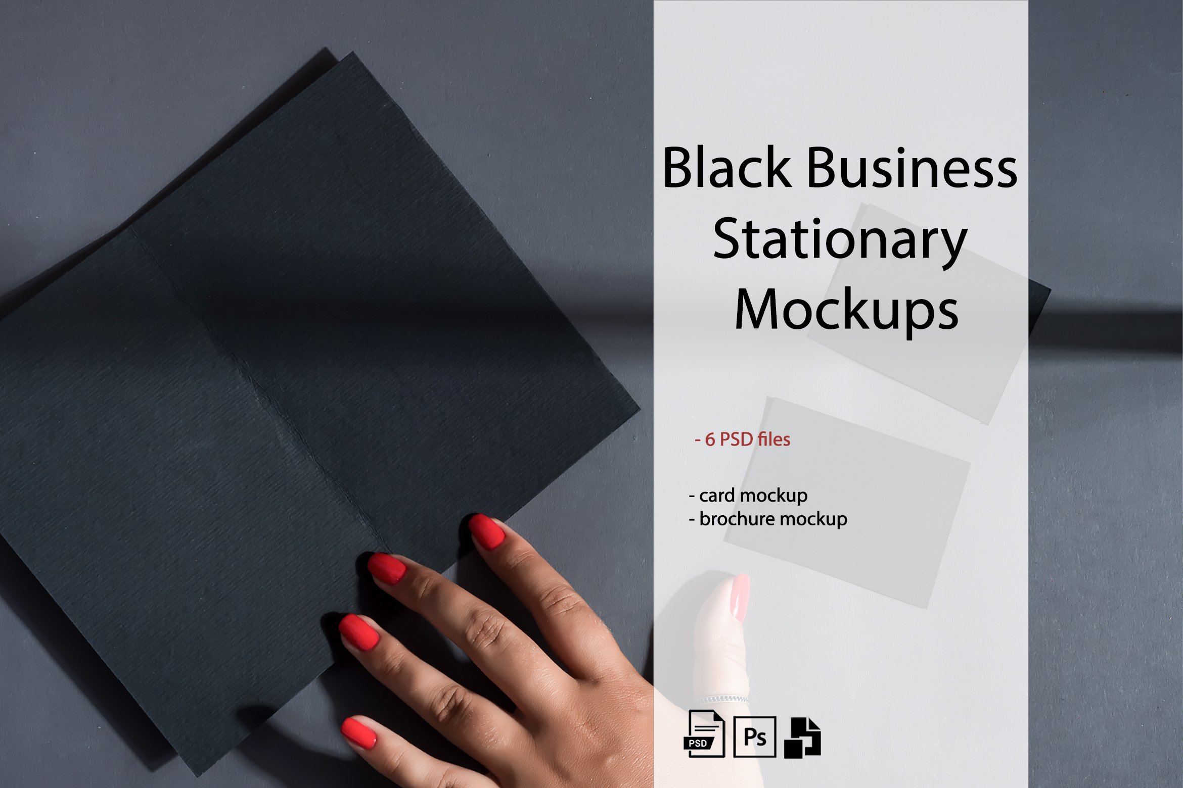 Black Business Stationary Mockups cover image.