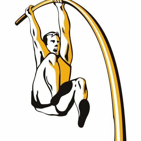 Pole Vaulter Pole jumping Retro cover image.