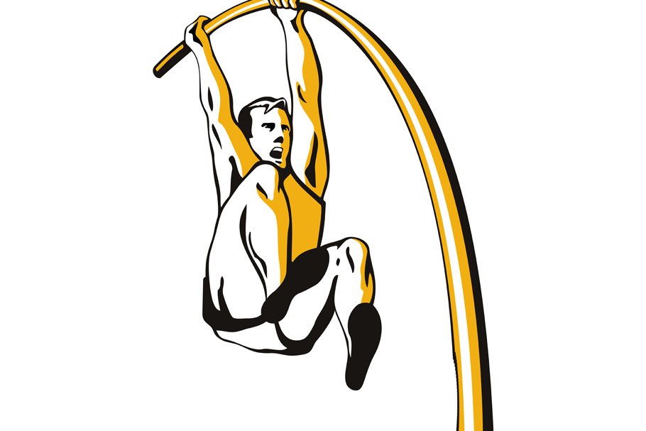 Pole Vaulter Pole jumping Retro cover image.