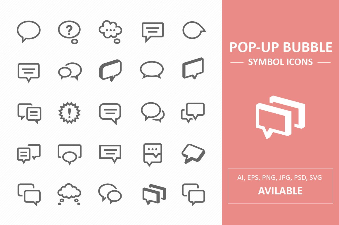 Pop-Up Bubble Symbol Icons cover image.
