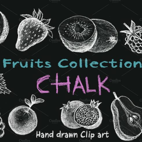 Fruits Chalk Blackboard Set cover image.