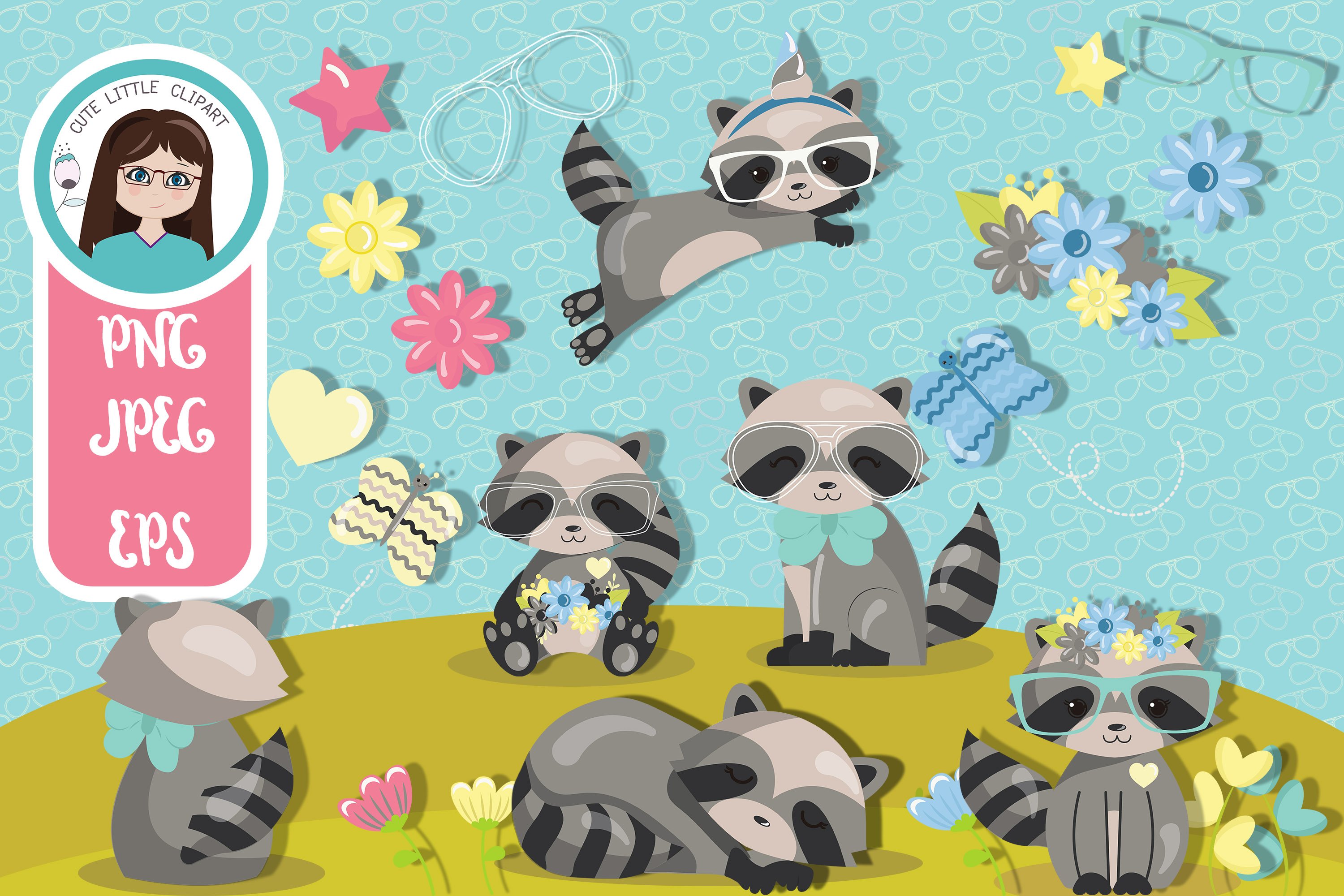 Cute racoon clipart cover image.